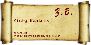 Zichy Beatrix névjegykártya